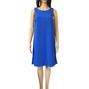DKNY Women's Dress Royal Blue Pleated Sides Sleeveless Size 10 - NWT $129